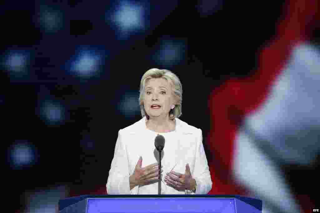 La candidata a la presidencia de Estados Unidos por el Partido Demócrata, Hillary Clinton.