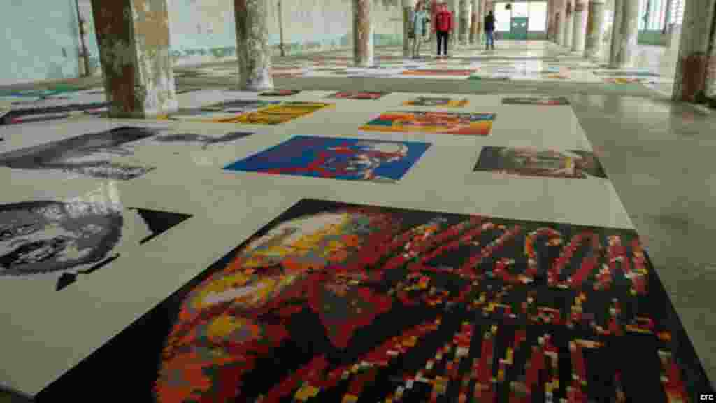 Fotografía de una de las obras del artista chino Ai Weiwei este miércoles en la isla de Alcatraz, en San Francisco, California (EE.UU.).