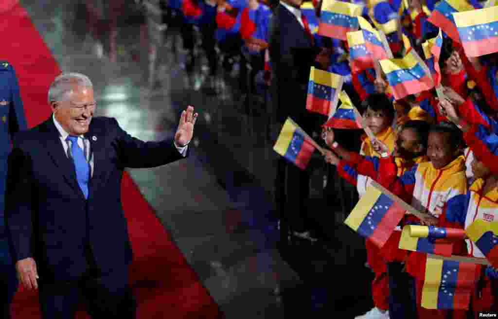 El presidente de El Salvador, Salvador Sánchez Cerén, en la investidura de Nicolás Maduro.