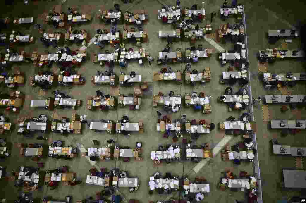 Elecciones en Estados Unidos 2020. Un centro de votación en Puerto Rico. AP Photo/Carlos Giusti