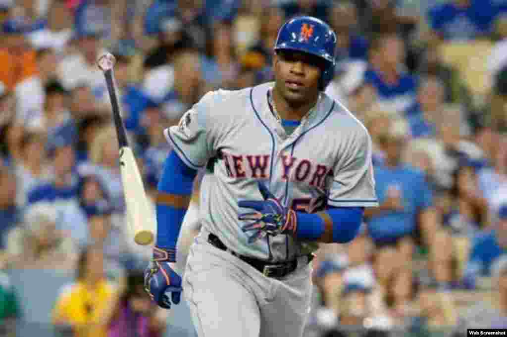 El jardinero cubano Yoenis Céspedes, de los Mets de Nueva York.