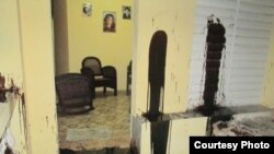 Exterior de la vivienda de los activistas Niursi Acosta y Raúl González Manso