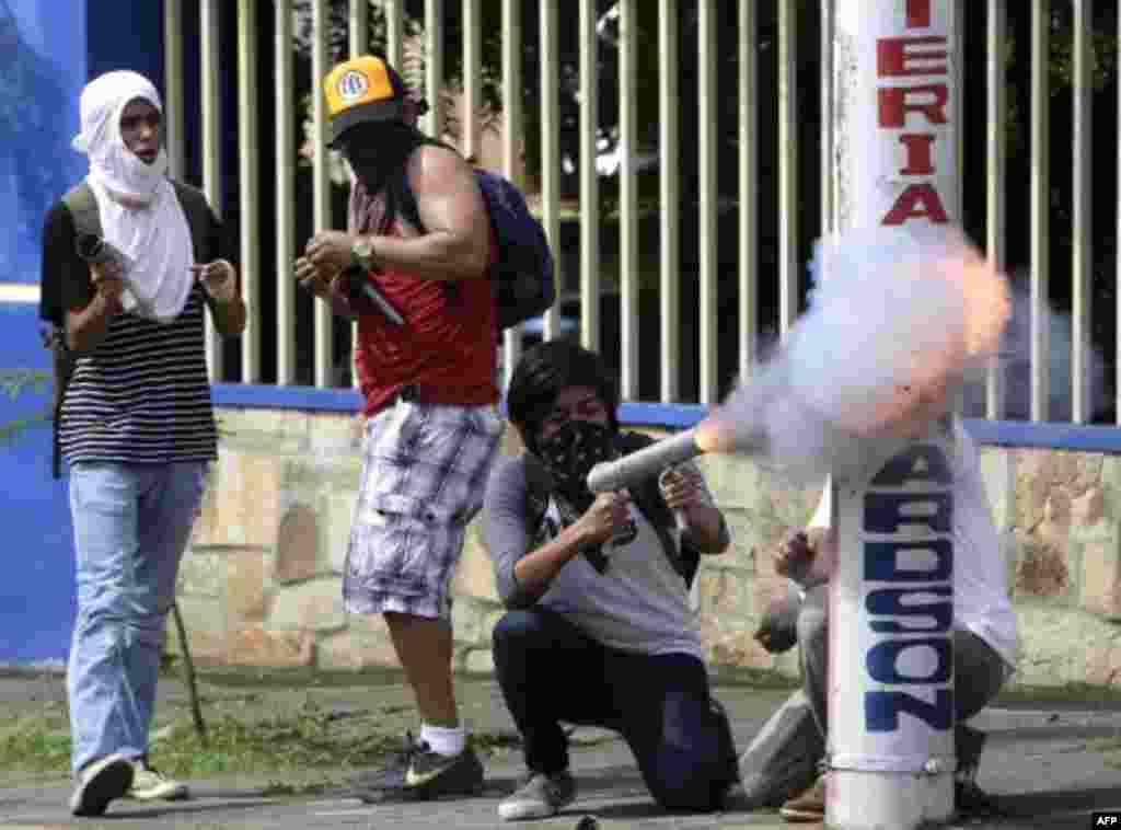 Manifestantes contra Daniel Ortega en Nicaragua.