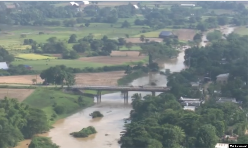 Imágenes de inundaciones en el río Cuyaguateje en Pinar del Río tras intensas lluvias / Captura de Pantalla de video TelePinar.