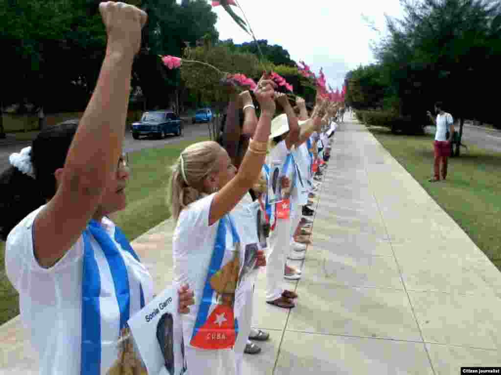 Damas de Blanco marchan por 5ta Avenida
