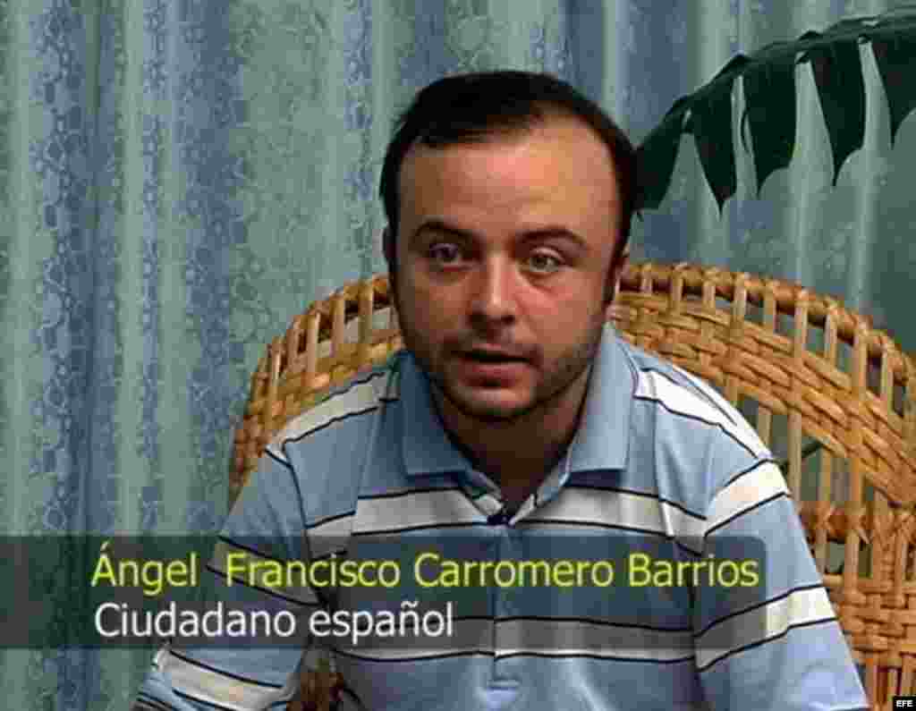 Imagen tomada de un vídeo y suministrada por el Gobierno cubano el lunes 30 de julio de 2012, en la que aparece el español Ángel Carromero.