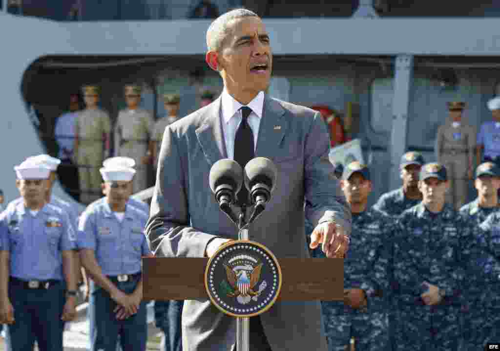 El 17 de noviembre de 2015 el presidente estadounidense, Barack Obama, ofreció una rueda de prensa en Manila, para la cumbre del Foro de Cooperación Económica Asia-Pacifico que está dominada por la tensión entre Pekín y varios países del organismo por el