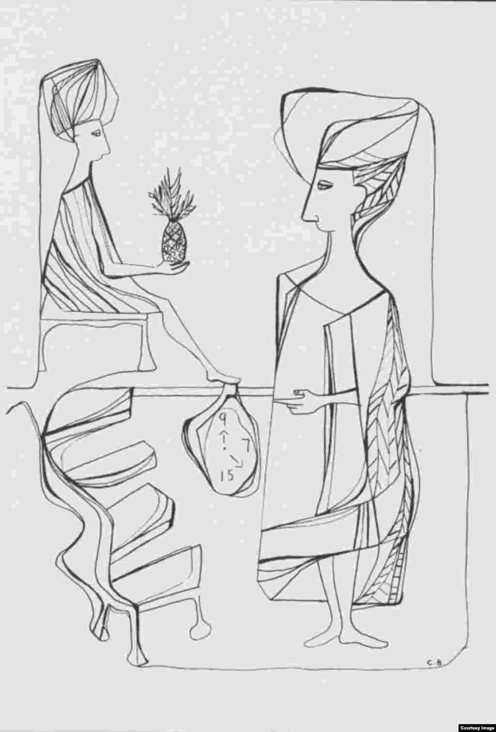 Dibujos de Cundo Bermúdez para el cuaderno Mañas de la poesía. 